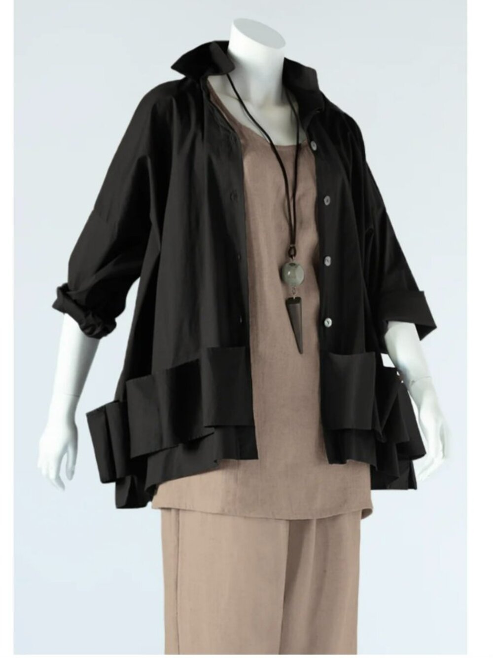 Kaliyana Ribbon Shirt in Black L.A. One Size